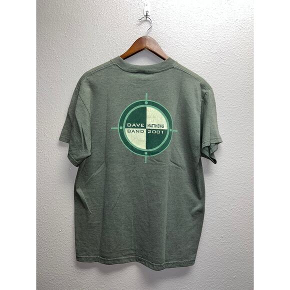 Vintage Dave Matthews Band Shirt 2001 Target Green Tour Concert Tee VTG Large - Picture 1 of 9